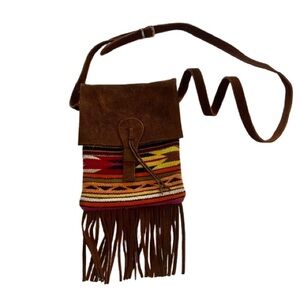 Boho Suede Fringe Crossbody Bag